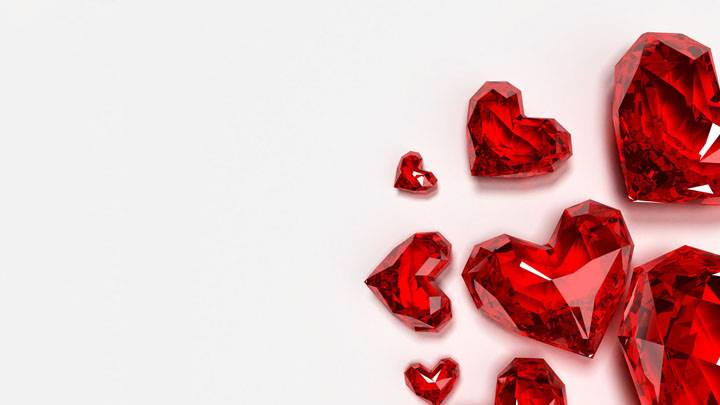 Costly Diamond Heart on White Backround